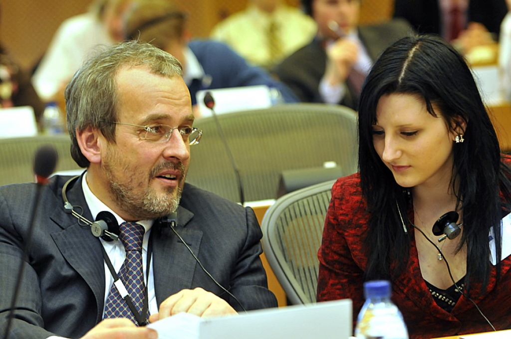 EP deputāta Roberta Zīles ēna iecavniece Jana Ādmine parlamenta sēžu zālē.
Autors: Eiropas Parlamenta foto.