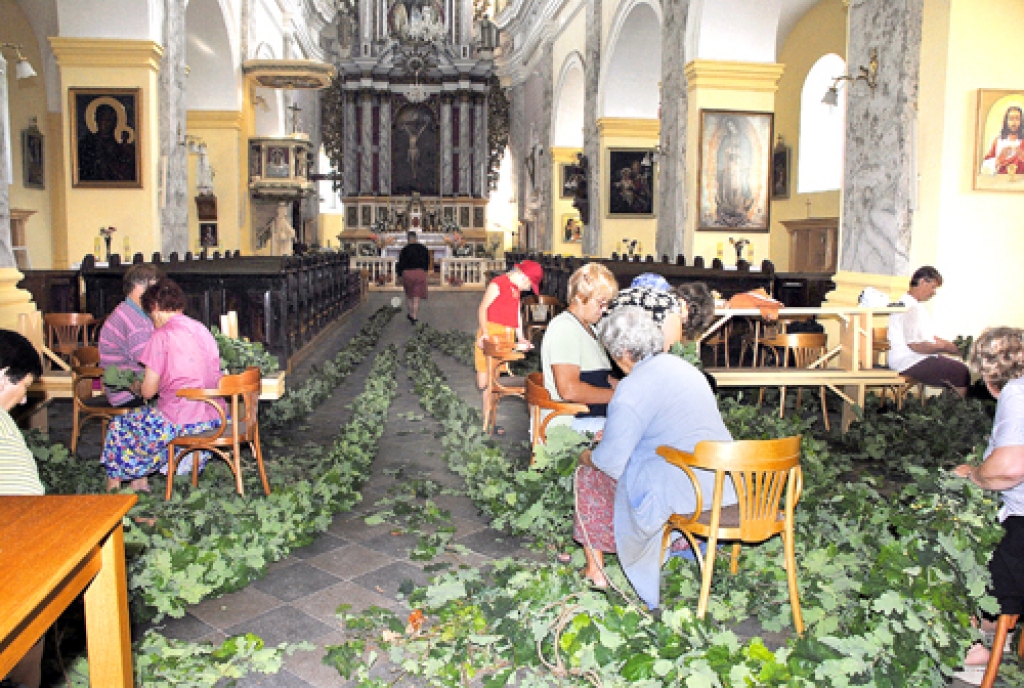 Skaistkalnes katoļu baznīca 27. jūlija priekšpusdienā atgādināja smaržojošu dārzu. No ozolu zariem sievietes un meitenes pina garas vītnes, lai dievnamu izrotātu Kanepenes svētkiem. Tie sākas piektdien, 30. jūlijā, bet kulmināciju sasniegs...
Autors: Juris Iļņickis