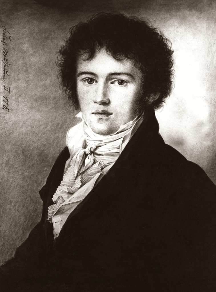 Kārlis Konstantīns Krauklings jaunībā. Fotoreprodukcija no Jozefa Dominika Ēksa (1776–1836) gleznota un Andersa Otto 1875. gadā Kurzemes literatūras un mākslas biedrībai dāvinātā akvareļa.
Autors: Negatīvs Latvijas Nacionālajā vēstures muzejā.